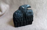 Native American Zuni Jet Raven Fetish Carving by Rochelle Quam  C4531