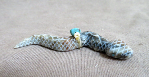 Native Zuni Picasso Marble Mini Snake Carving Fetish by  LaVies Natewa C4246