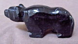 Native Zuni Large Black Marble Bear w/ Sunface Fetish by Donovan Dewa C1274