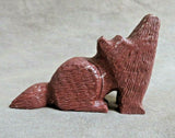 Native Zuni Sacred Pipestone Coyote Fetish Carving by Jesus Espino  - C3889
