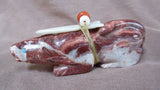 Native Zuni Banded Red Onyxl Mountain Lion w/ Bundle by Mike LaWeka  - C2660