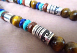 Navajo Sterling Silver & Tigers Eye 26" Necklace by Tommy & Rosita Singer JN0248