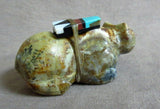 Native Zuni Picasso Marble Bear W Inlay Bundle Fetish by Steven Natachu - C3413