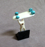 Native Zuni Antler Skateboarding Bear Fetish Carving by Ruben Najera C4557