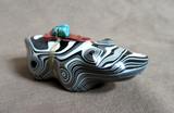 Native Zuni Fordite  Bear w/ Bundle Fetish by Leland Boone & Daphne Quam C4638 Two Ponies Trading