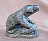 Zuni Museum Quality Picasso Marble Bear over Pueblo Fetish by Herb Him Sr C2684