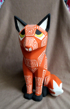 Native American Acoma Pottery Fox Hand Painted Figure by Shirley Chino P277