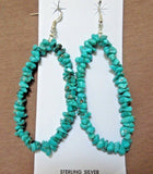Native Santo Domingo Turquoise Nugget Hook Earrings by Ella Mae Garcia JE0387