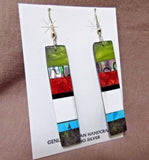 Santo Domingo Multi-stone Matrix Dangle Hook Earrings byTorevia Crespin JE235