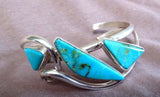 Navajo Modern Sterling Silver & Turquoise Bracelet- by Gary G Sanchez JB0059