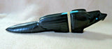 Zuni Sleek X Large Black Jet Raven w Bundle Fetish Carving by Herb Halate C3970