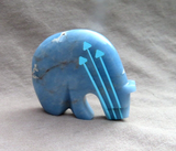 Zuni Calming Angelite Bear Fetish w 3 heartlines by Kenric Laiwakete C4146