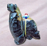 Native American Zuni Picasso Marble Bear Duo by Michael LaWeka  - C2307