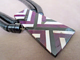 Native Santo Domingo Sugilite & Jet Inlay Necklace by Torevia Crespin JN0218