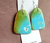 Santo Domingo HUGE 430 Cts Royston Turquoise w Sterling Hook Earring JE555