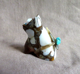 Zuni Wild Horse Turquoise Mini Bear Fetish by Leland Boone & Daphne Quam C4158