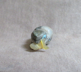 Native Zuni Turquoise Beaver w Fish Fetish Carving by Justin Red Elk C4258