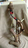 Navajo Handmade Antler Large Standing Pipe by Geraldine Johnson  M0283