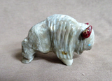 Native Zuni Picasso Marble Buffalo Fetish carving by Kevin Quam C4636