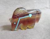 Zuni Chinese Fluorite Horse Fetish w heartlines by Kenric Laiwakete C4212