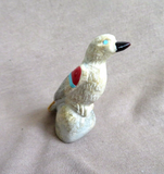 Native Zuni Zuni Rock Red Winged Bird Fetish Carving by Freddie Leekya C4567