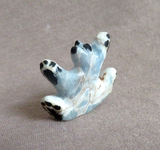 Native Zuni Angelite Mini Stretching Bear Fetish Carving by Ruben Najera C4581