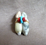Zuni Multi-stone Mini Rabbit Unity Duo Fetish Carving by LaVies Natewa C4635