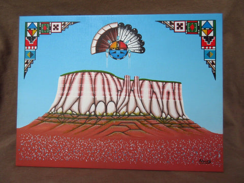 Zuni Acrylic on Canvas Board Painting - Zuni Mountain by H Patrick San –  Two Ponies Trading