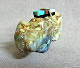 Native Zuni Picasso Marble Bear W Inlay Bundle Fetish by Steven Natachu - C3413