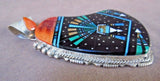 Navajo Micro Inlay Multi-Stone & Sterling Silver Pendant by Ray Jack JP0204