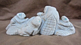 Native Zuni Very Large Grey Marble Beaver Family Fetish by Tony Mackel  - C2697