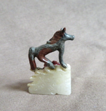 Zuni Jasper Adorable Mini Horse w Rose Fetish Carving by Ruben Najera C4629