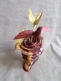 Zuni Cedar & Cottonwood Hummingbirds on Rose Carving by Ruben Najera C4087