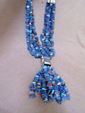 Santo Domingo Four Strand Lapis w/ Inlay Necklace by Delbert Crespin JN0217