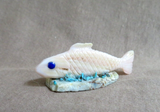 Native Zuni Shell Detailed Fish Fetish Carving by Eric Lonjose C4410