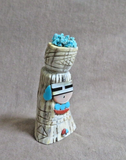 Native  American Zuni Antler Maiden w/ Sunface Fetish by Amory Cellicion C4409