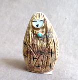 Native Zuni Jasper Corn Maiden Fetish Carving by Faye Quandelacy (D) - C4441