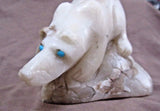 Native Zuni Amazing LARGE White Marble Bear by Carver Michael Coble C2067