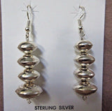 Native Navajo Hand Made Sterling Bead Hook Earrings by Angelina Miller JE0225