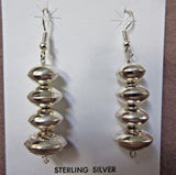 Native Navajo Hand Made Sterling Bead Hook Earrings by Angelina Miller JE0225