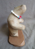 Zuni XL Sandstone Standing Bear Fetish w necklace by Darrell Westika C4050
