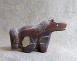 Native Zuni Red Dolomite Horse Fetish Carving - Leland Boone & Daphne Quam C4527