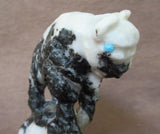 Zuni Museum Quality Zebra Marble Buffalo & Bear Clan Fetish by Herb Him Sr. 2858