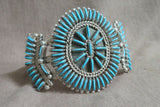Native ZUNI Sleeping Beauty Turquoise Petit-Point Bracelet by J S Bellson JBR234