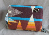 New Pendleton Wool & Leather Wallet on a Strap Crossbody Purse  M293