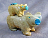 Native Zuni Zuni Rock Bear Duo Fetish w/ Offering by Kimberly Kallestewa - C2742