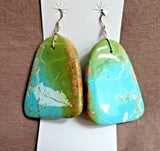 Santo Domingo HUGE 430 Cts Royston Turquoise w Sterling Hook Earring JE555