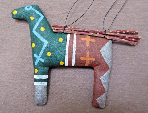 Native Navajo Handmade Soft Sculpture Horse Ornament by Peter Ray James  M0108