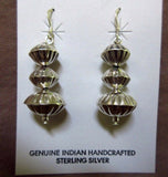 Native Navajo Hand Made Sterling Bead Hook Earrings by Esther Largo JE0118