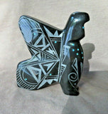 Zuni Large Black Marble Etched Butterfly Maiden Fetish by Dilbert Gasper - C3740